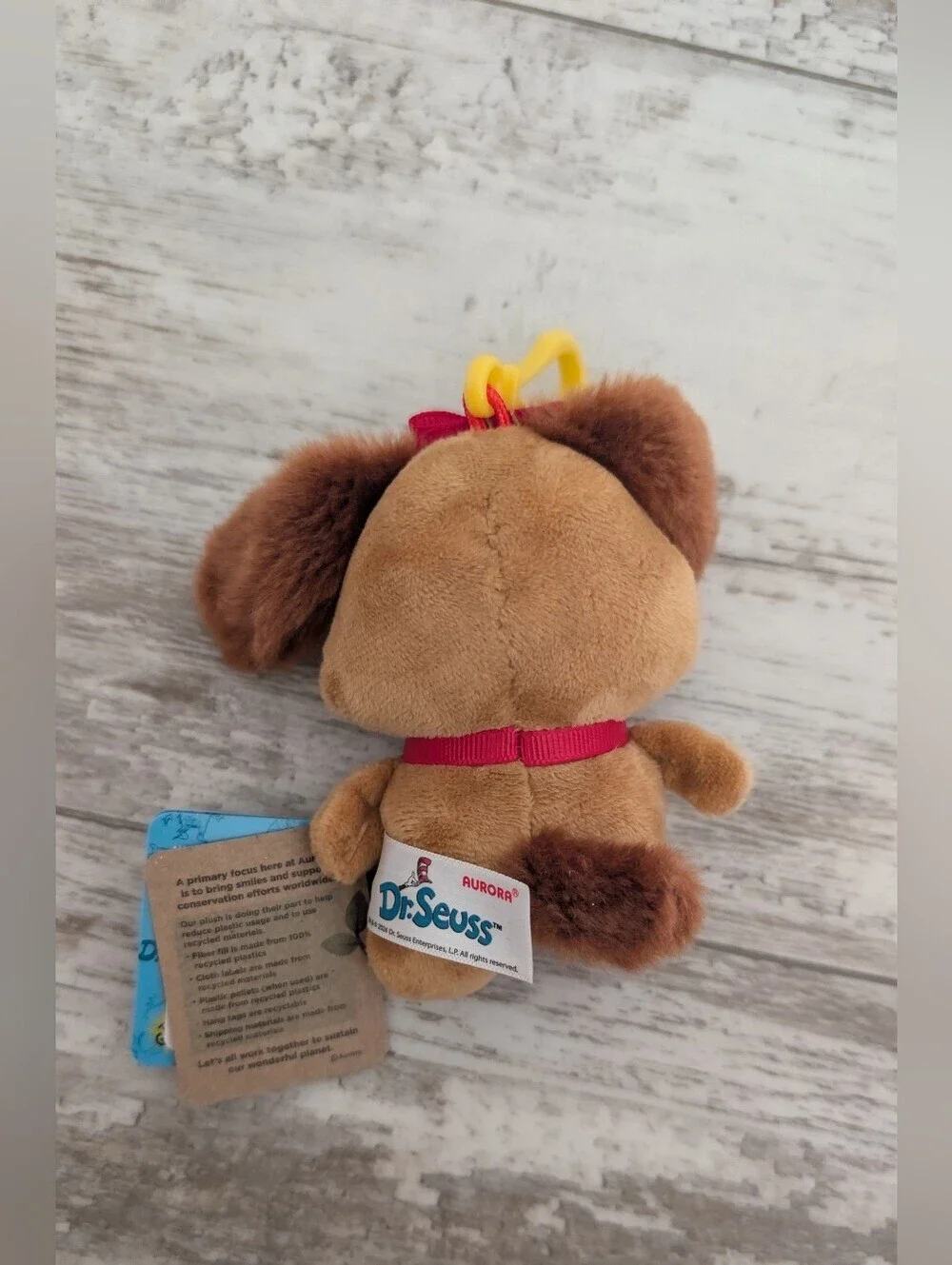 Dr. Seuss Brown Puppy Plush Clip Keychain